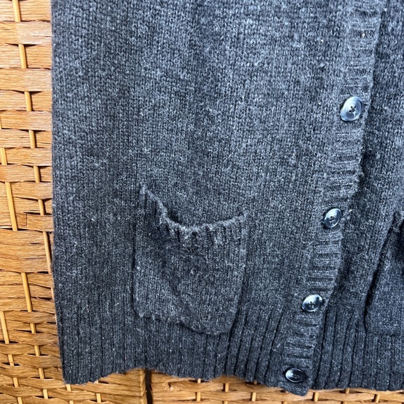 Woolrich Size XL Gray Lambs Wool Blend Sheep Short Sleeve Cardigan Sweater XL - Picture 4 of 13